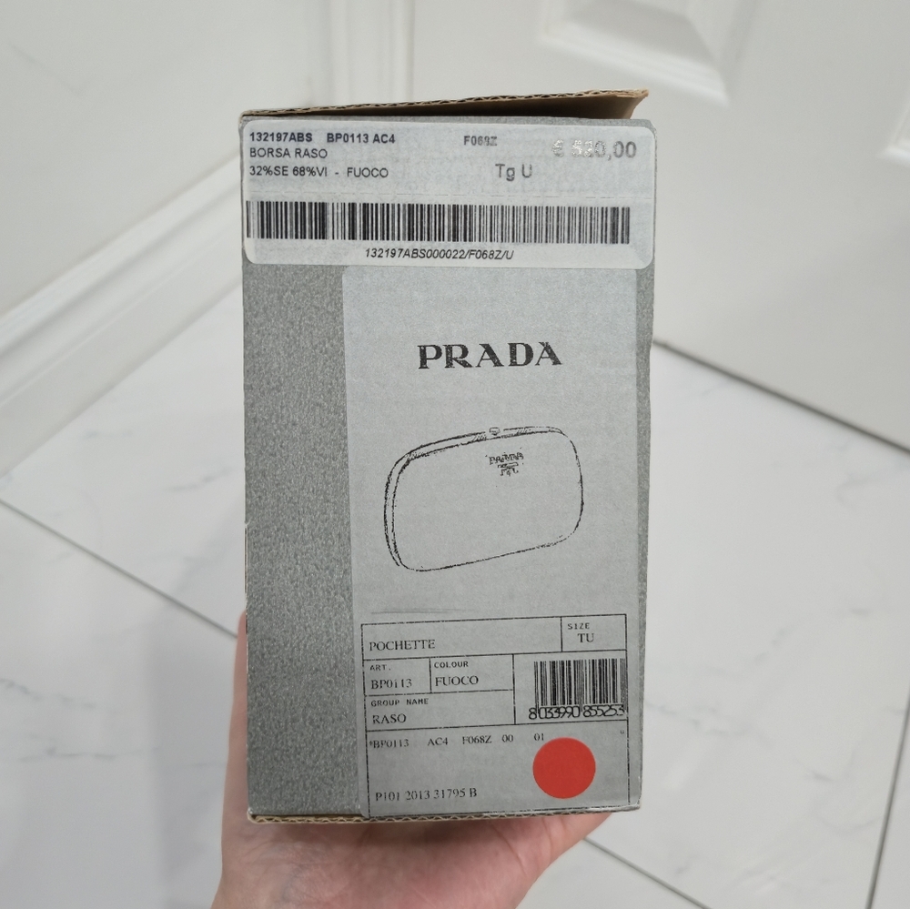 BNIB Authentic Prada Red Satin Box Clutch Bag - Picture 13 of 13